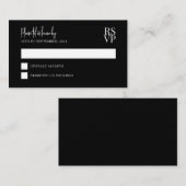 BUDGET白黒ウェディングRSVP ノートカード (正面/裏面)