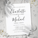 Budget白黒スクリプト結婚式招待状<br><div class="desc">シグネチャースタイル名を使用しエレガントて、この予算の白黒の結婚式招待状はシックなレタリングでパーソナライズされたあなたの情報と一緒に行うことができる。Thisisnomeによる設計©</div>