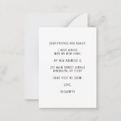 Budget移動した住所の変更の写真の移動 ノートカード (裏面)