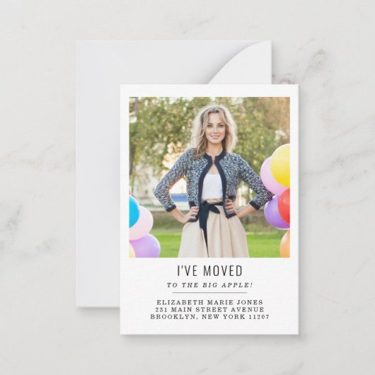 Budget移動した住所の変更の写真の移動 ノートカード (正面)