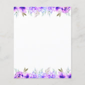BUDGET紫色の花のフローラ結婚式招待状 (裏面)