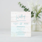 BUDGET結婚式の招待ティール（緑がかった色）ピンクの金ゴールド抽象芸術 (スタンド正面)