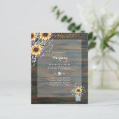 BUDGET結婚式招待状素朴- Sunflowers (スタンド正面)