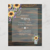 BUDGET結婚式招待状素朴- Sunflowers (正面)
