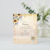 BUDGET結婚式招待状素朴- Sunflowers (スタンド正面)