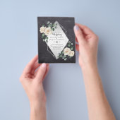 BUDGET結婚式招待状 – ホワイトローゼスシルバー チラシ (手)