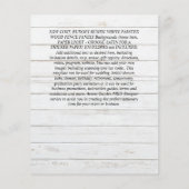 BUDGET結婚式招待状 – ミニマリストスクリプト チラシ (裏面)