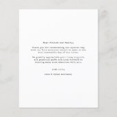 Budget結婚's MinimalistのScript Photo Thank You チラシ (裏面)