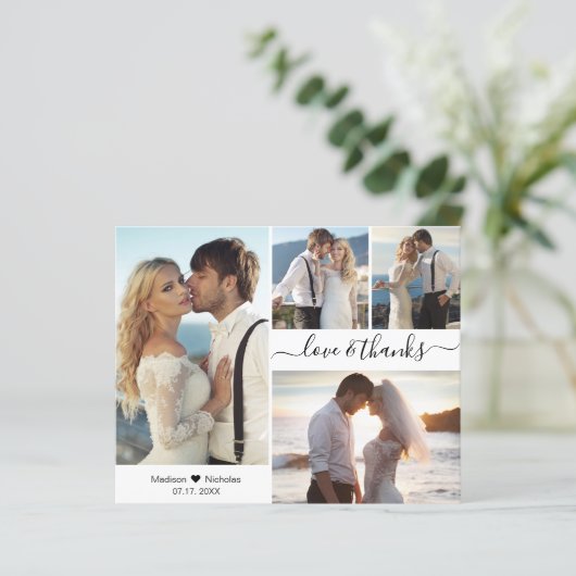 Budget結婚's Photo Collage Thank You Script Card (スタンド正面)