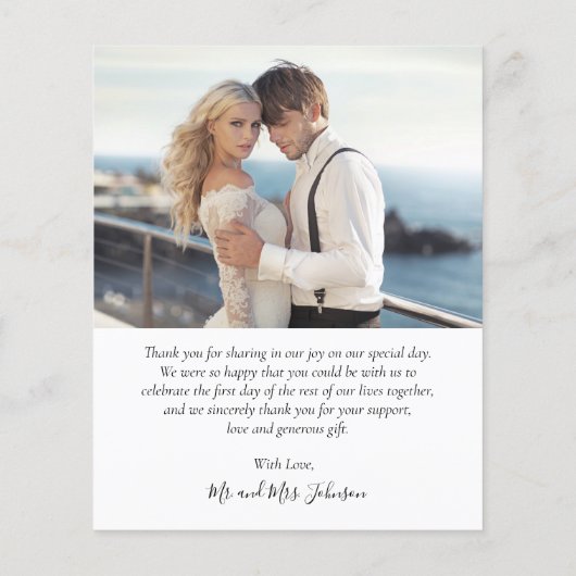 Budget結婚's Photo Collage Thank You Script Card (裏面)