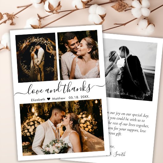Budget結婚's Photo Collage Thank You Script Card