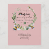 BUDGET緑のユーカリのミツバチの結婚式の招待 (正面)