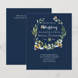 BUDGET緑のユーカリのミツバチの結婚式の招待