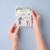 BUDGET緑の写真結婚式の日付を保存QRcode チラシ (手)