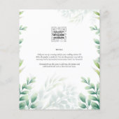 BUDGET緑の写真結婚式の日付を保存QRcode チラシ (裏面)