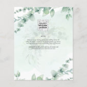 BUDGET緑の写真結婚式の日付を保存QRcode チラシ (裏面)