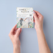 BUDGET緑の写真結婚式の日付を保存QRcode チラシ (手)