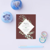 BUDGET緑の色モダンテーマ結婚式の招待 チラシ (シングル)