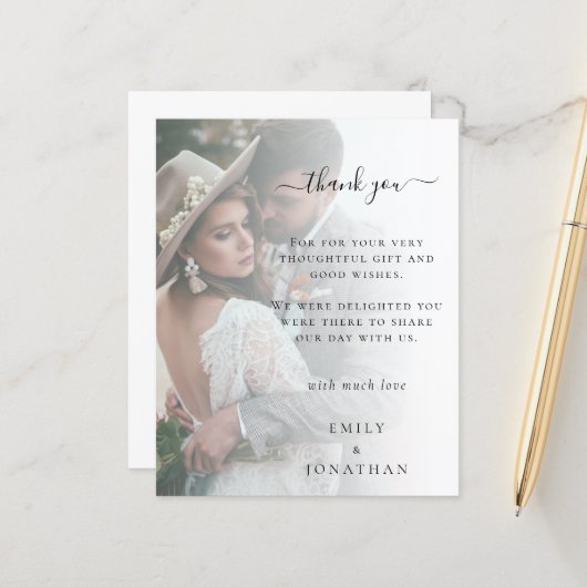 Budget自分の写真を追加結婚ありがとう (正面/裏面インサイチュ)