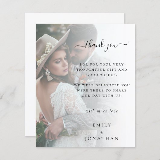 Budget自分の写真を追加結婚ありがとう (正面/裏面)