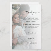 Budget自分の写真を追加結婚ありがとう (正面/裏面)