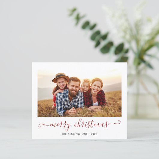 BUDGET赤いスクリプトメリークリスマスホリデーフォト (スタンド正面)