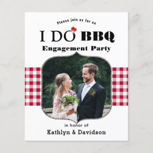 BUDGET赤い格子模様の写真I DO婚約招待状