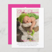 BUDGET赤ちゃん女の子の写真アナウンスキュートカード (正面/裏面)