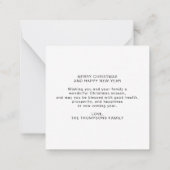 BUDGET赤はっきりした四角縁ど1写真クリスマス ノートカード (裏面)