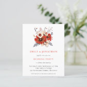 BUDGET赤花模様結婚の夕べパーティー招待状 (スタンド正面)