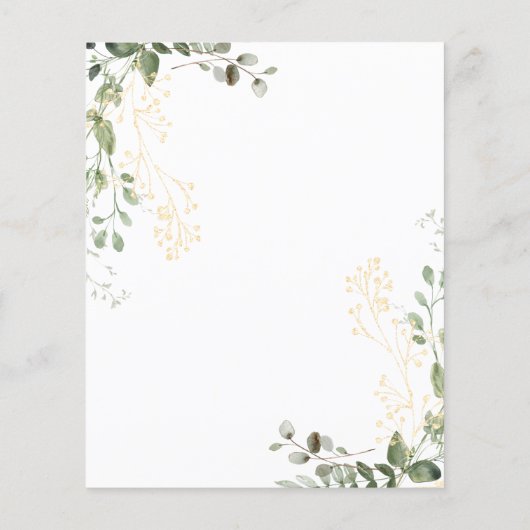 BUDGET金ゴールドと緑のユーカリ結婚写真 (裏面)