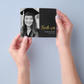 BUDGET金ゴールドスモダンクリプト写真Grad Thank You チラシ (手)