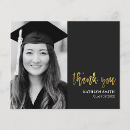 BUDGET金ゴールドスモダンクリプト写真Grad Thank You チラシ