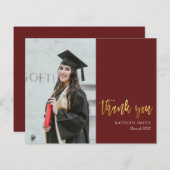 BUDGET金ゴールド赤モダン写真卒業 (正面/裏面)