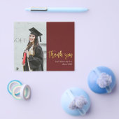 BUDGET金ゴールド赤モダン写真卒業 チラシ (シングル)