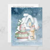 BUDGET雪だるまIn Snow写真クリスマス (正面/裏面)