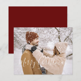 BUDGET雪オーバーレイ写真クリスマスカード