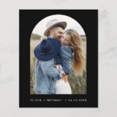 Budget黒日付の保存フォト招待状 チラシ (正面)