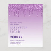 BUDGET かわいいウエディングシャワーの招待状 グリッター (正面)