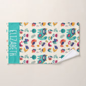 Budget かわいらし Catsフォークアガーリーートスタイル名前の追加 バスタオルセット (ハンドタオル)