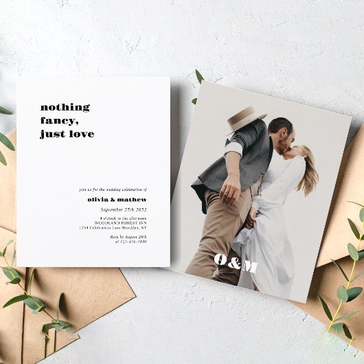 BUDGET はっきりした Monogramカジュアル写真結婚の