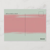 **BUDGET** アブストラクト セージ ブラッシュ ピンク スクリプト ウェディング セット ポストカード (裏面)