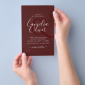 BUDGET エレガント Burgundy Monochrome結婚のシンプル チラシ (ハンドル)