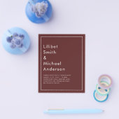 BUDGET エレガント Burgundy Monochrome結婚のシンプル チラシ (シングル)