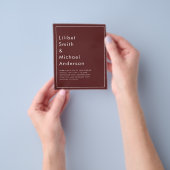 BUDGET エレガント Burgundy Monochrome結婚のシンプル チラシ (手)