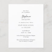 Budget エレガント Graduate Photo Class of Announcemen チラシ (裏面)