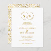 Budget エレガント Monogram金ゴールドスクリプモダント結婚の (正面/裏面)