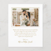 Budget エレガント Photo結婚のサンキューカード (裏面)