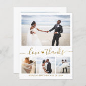 Budget エレガント Photo結婚のサンキューカード (正面/裏面)