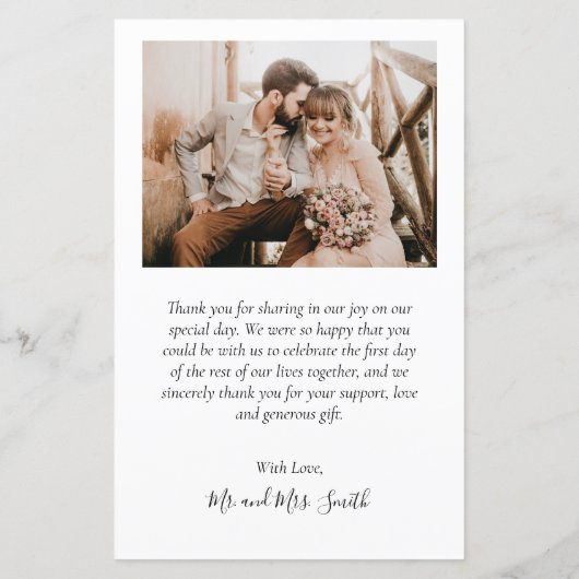 Budget エレガント Photo Collage結婚's Thank You (裏面)